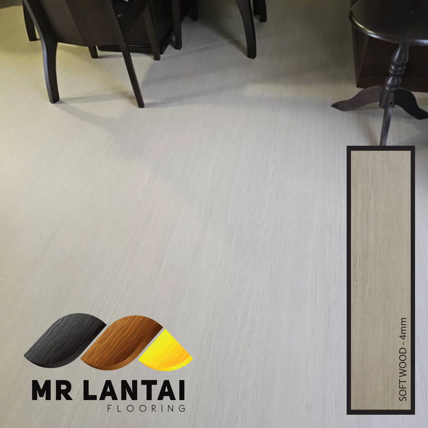 Soft Wood 4mm SPC flooring installed in a room, Mr Lantai Flooring